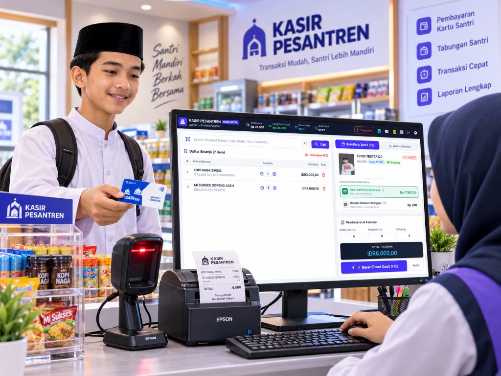 Transaksi Smart Card di Kasir Pesantren